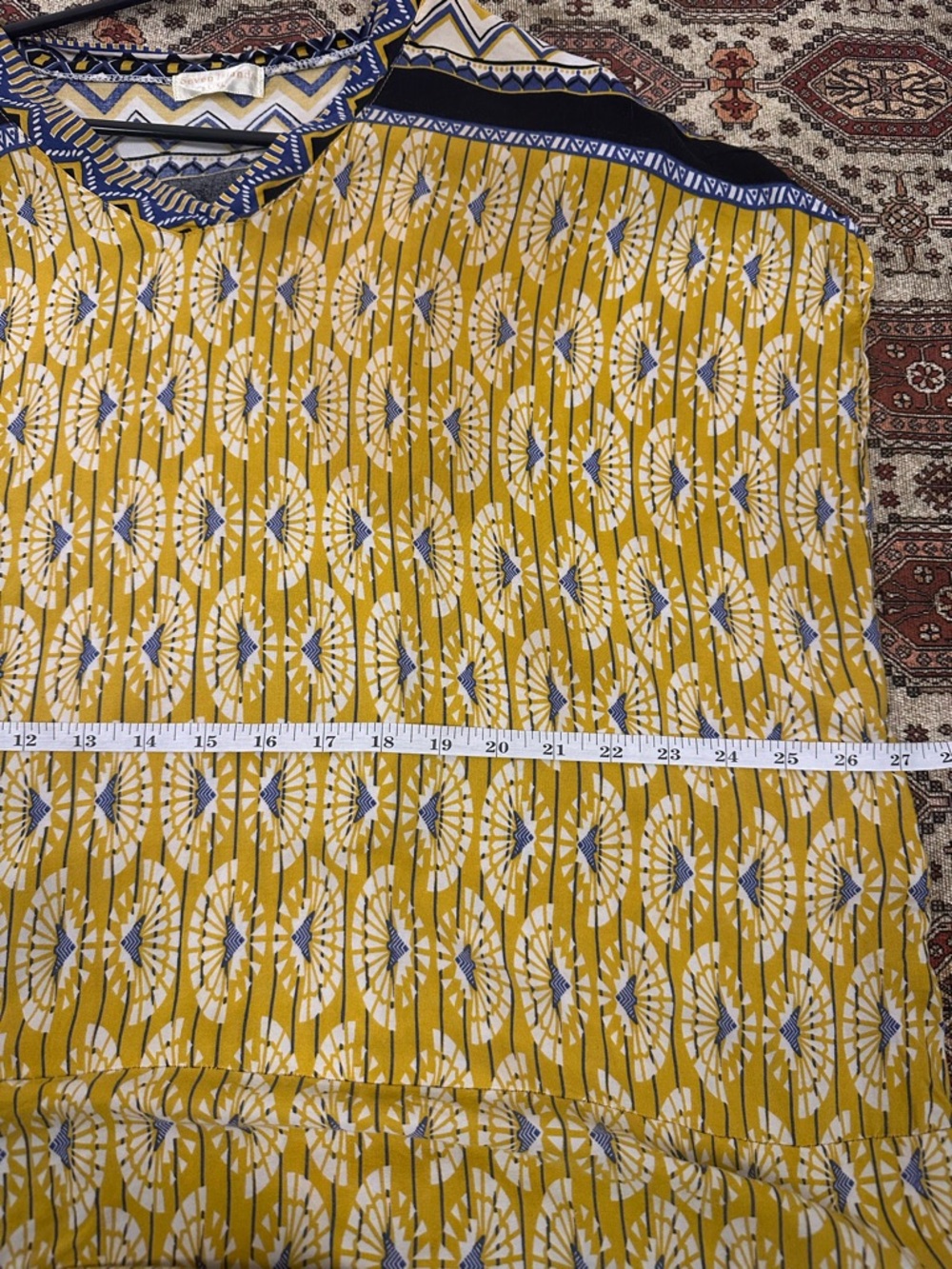 Bohemian Yellow Sleeveless Tunic Dress with Geometric Patterns - Picture 6 of 6